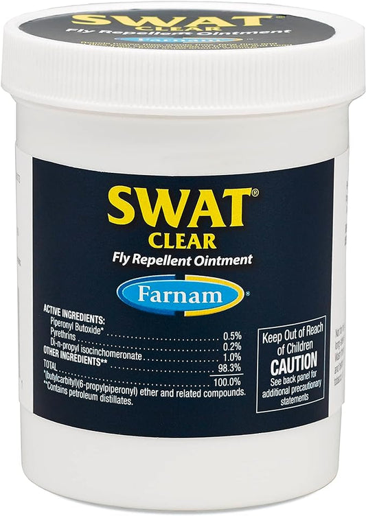 Farnam SWAT CLEAR Horse Fly Control for Horses, Ponies and Dogs, 7 ounce jar