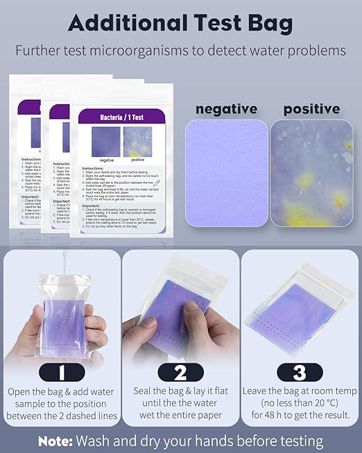 Pawfly 18 in 1 Drinking Water Test Kit, 125 Strips for Tap Water Well Swimming Pool Aquarium Spa, Home Water Quality Test Strips for pH Hardness Chlorine Lead Iron Copper Nitrate Fluoride & More