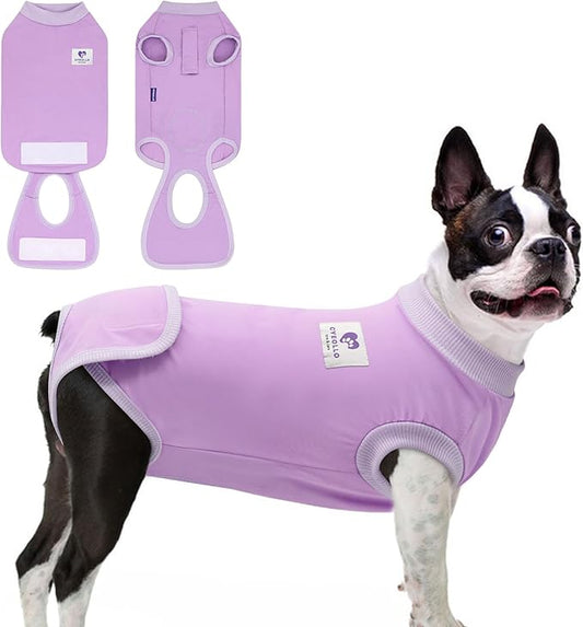 cyeollo Dog Surgery Recovery Suit Soft Breathable Female Male Pet Bodysuit for Spay, Neuter, Surgical Recovery Shirt for Small Medium Large Dogs, Purple, S