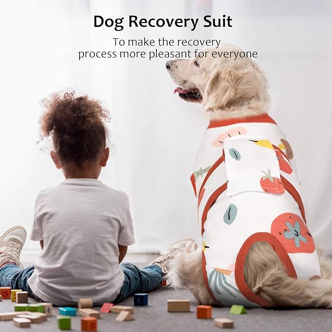 Kuoser Recovery Suit for Dogs Cats After Surgery, Professional Pet Recovery Shirt Dog Abdominal Wounds Bandages, Substitute E-Collar & Cone,Prevent Licking Dog Onesies Pet Surgery Recovery Suit