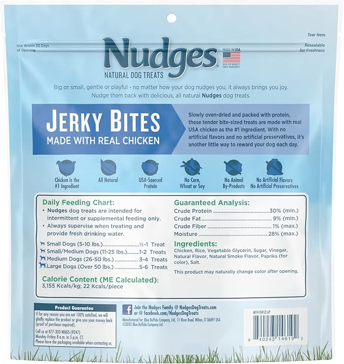 Blue Buffalo Nudges Jerky Bites Natural Dog Treats