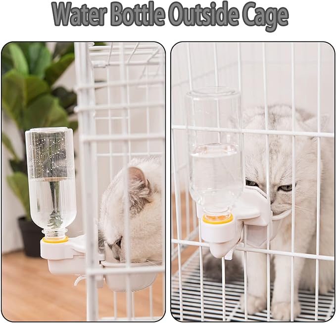 kathson 17oz Rabbit Water Bottle Hanging Water Fountain Automatic Bunny Water Feeder Dispenser for Cat Dog Chinchilla Guinea Pig Hedgehog Ferret