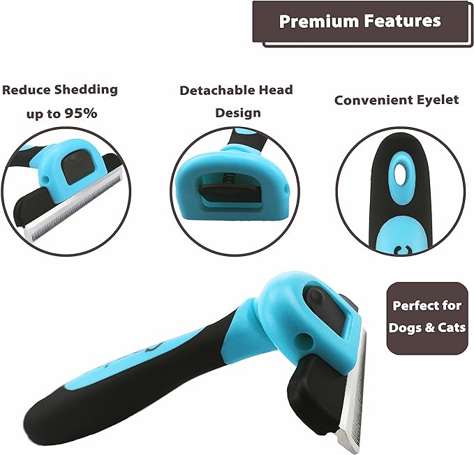 Gonicc PDT- 1001 Professional Pet De Shedding comb Tool Blue