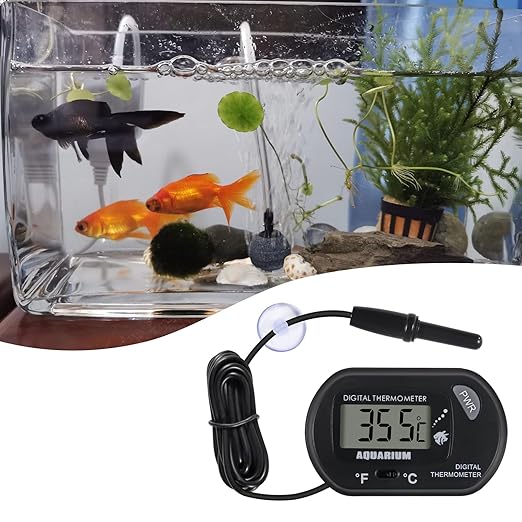 6 PackLCD Digital Aquarium Thermometer Fish Tank Water Terrarium Temperature with Suction Cup for Fish Tank Water Terrarium