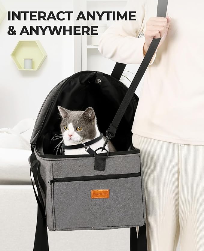 BurgeonNest Large Cat Carrier for 2 Cats,Soft Sided Pet Carrier for Large Cat 15 lbs, Upgrade Small Dog Carrier, Collapsible Cat Travel Carrier with Semi-Open Mode Canopy, Easy to Get Cat in