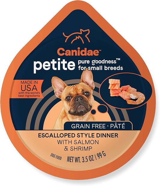 Canidae Pure Petite Small Breed Cup Pate with Salmon & Shrimp Dog Wet (12) 3.5 oz.