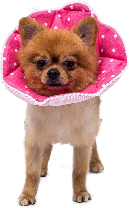 Adjustable Dog Cat Cone,Soft Recovery Cat Cone Collar,Dog Protective Collar for Cats and Puppy Surgery,Pink,Small