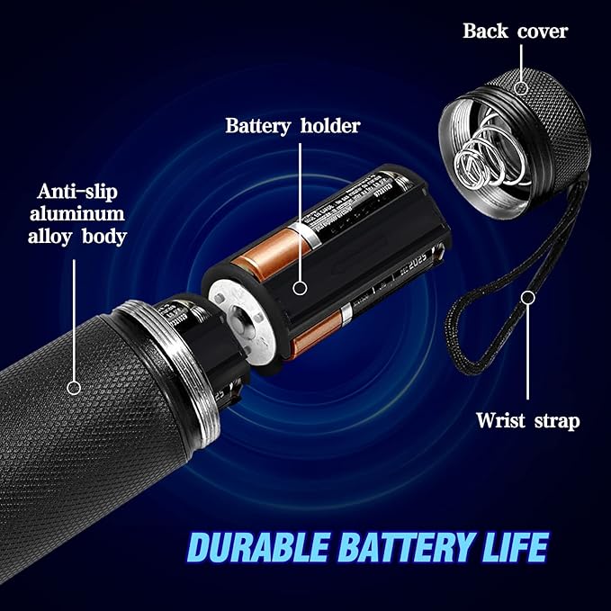 Black Light UV Flashlight, 100 LED Blacklight Flashlights 395 nM Pet Urine Detector for Cat Urine, Stains, Bed Bug, Batteries not Included (100 LED)