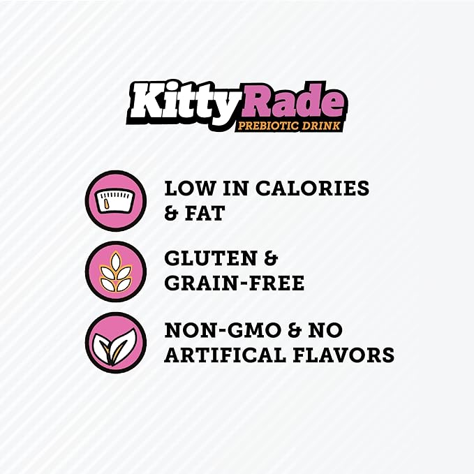 KittyRade – Delicious, Healthy Prebiotic, Isotonic Drink for Cats, Electrolytes | Reliable Hydration Drink for Cats & Low Calorie | Cat Health Supplement | Resealable Packs | (250ml x 10)
