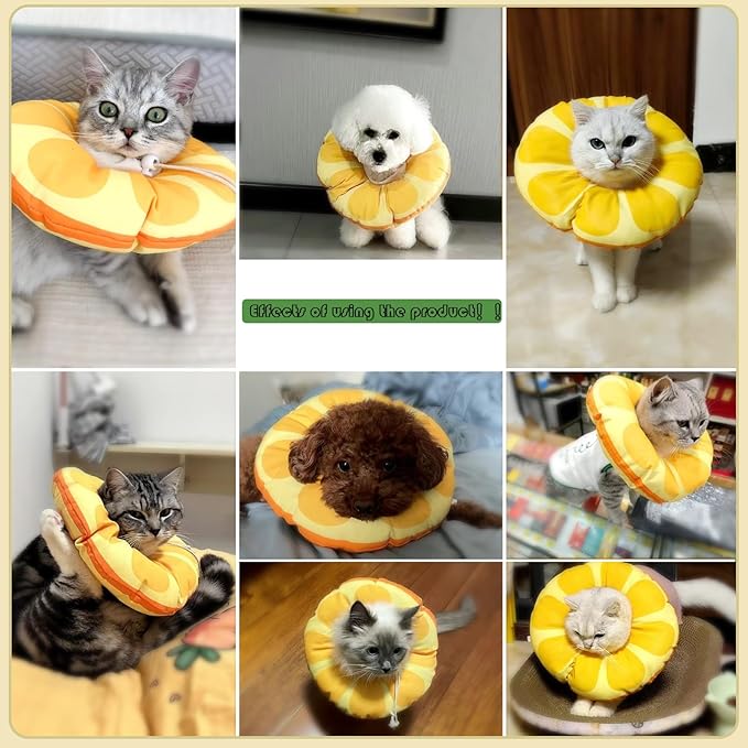 Cat Recovery Soft Collar.Waterproof Soft Recovery Cone Collar. Anti-bite and Anti-Lick Wound Healing Safe Adjustable Elizabethan Collar.(M)