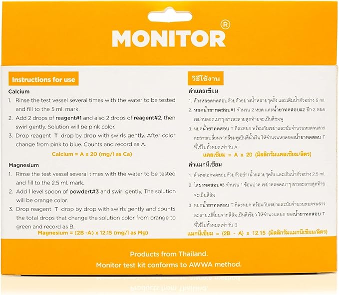 Monitor Calcium/Magnesium Low Salinity (0-5 PPT) Test KIT (120 Tests) - Monitor Aquarium and aquaculture Water Quality