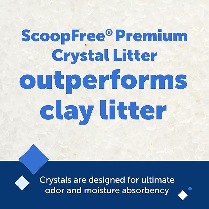 PetSafe ScoopFree Premium Crystal Cat Litter - Outperforms Clay Litter - Less Tracking, Dust for A Fresh Home - Non-Clumping - Two 4.3 lb Bags of Litter (8.6 lb Total) - Fragrance-Free