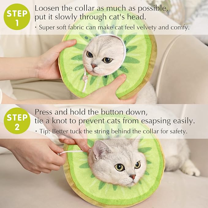 ANWA Adjustable Cat Cone Collar Soft, Cute Cat Recovery Collar, Cat Cones After Surgery for Kittens