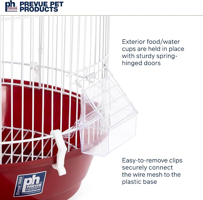 Prevue Hendryx Classic Round Bird Cage, Red, SP31999R,1/2"