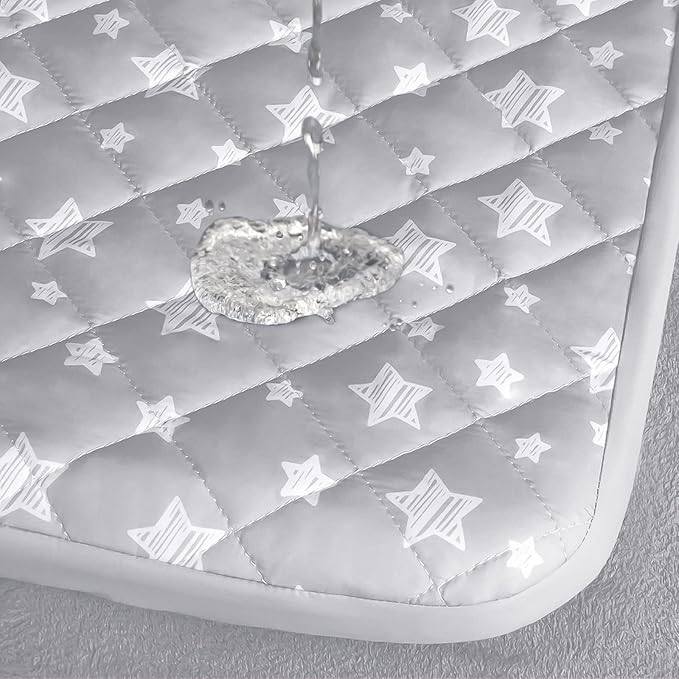 Dog Bed Covers Replacement Washable Pet Hair Easy to Remove, Waterproof Dog Bed Covers Noiseless Quilted, Pet Bed Cover Lovely Grey Star Print, Puppy Bed Cover 35x44 Inches, for Dog/ Cat, Cover Only