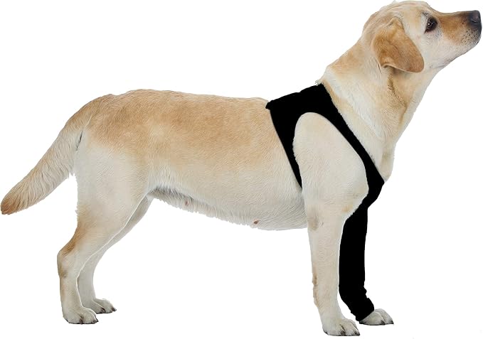 Suitical Recovery Sleeve for Dogs | Front Leg Protection After Surgery | Dog Leg Sleeve to Stop Licking | Machine Washable | Chest Circumference 21.3”- 26.8” | Sleeve Length 10.2” | M | Single Sleeve