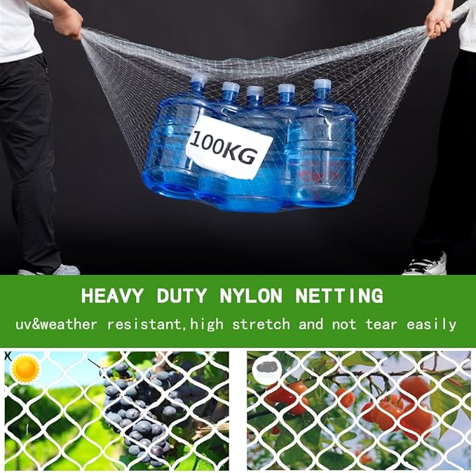 Balcony Cat Net,Transparent,High-Strength Protective Net,Pet Cat Protective Net,Used to Fix Balconies,Terraces,Windows,Roof Chimney Openings(10x20ft,Transparent,Thicker and Stronger)