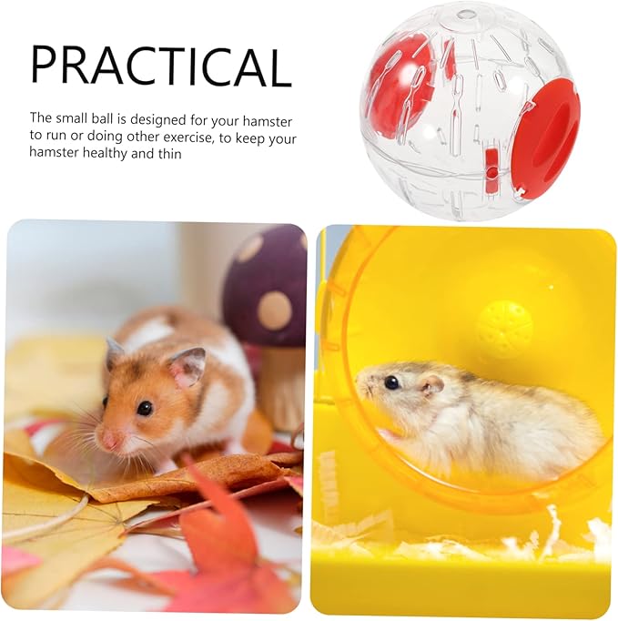 Ipetboom 4 Pcs Small Hamster Sports Ball Hamster Rolling Hamster Car Hamster Running Ball Gerbil Exercise Hamster Balls for Dwarf Hamsters Hamster Sports Toy Hedgehog Exercise Wheel Pp