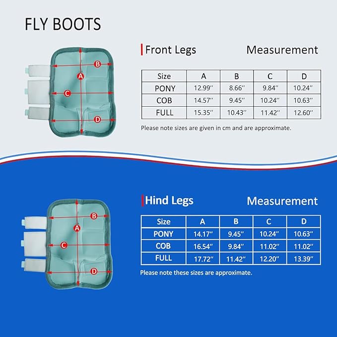 Fly Boots for Horses Set of 4, Breathable Comfy Mesh Horse Leggings Reduce Stomping, Hoof Stress, and Leg Fatigue SkyBlue Full