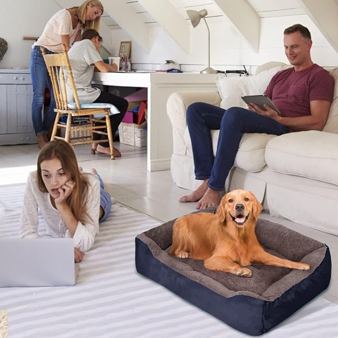 PUPPBUDD Dog Beds for Medium Dogs, Washable Dog Bed Comfortable and Breathable Pet Bed Rectangle Warming Dog Bed for Medium Dogs