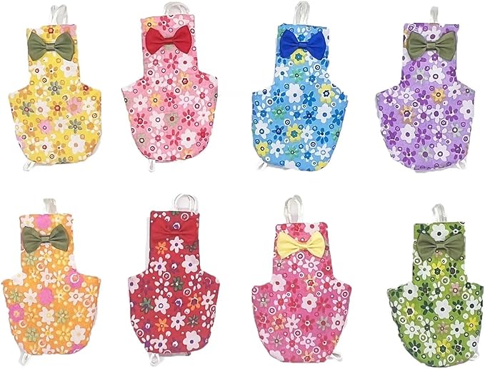 8 PCS Floral Bird Diaper Nappy Clothes Reusable Washable Cloth for Parrot Macaw Budgies Parakeet