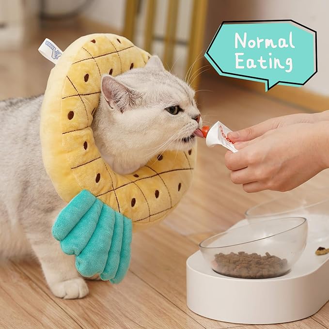 ANWA Adjustable Cat Cone Collar Soft, Cute Cat Recovery Collar, Cat Cones After Surgery for Kittens