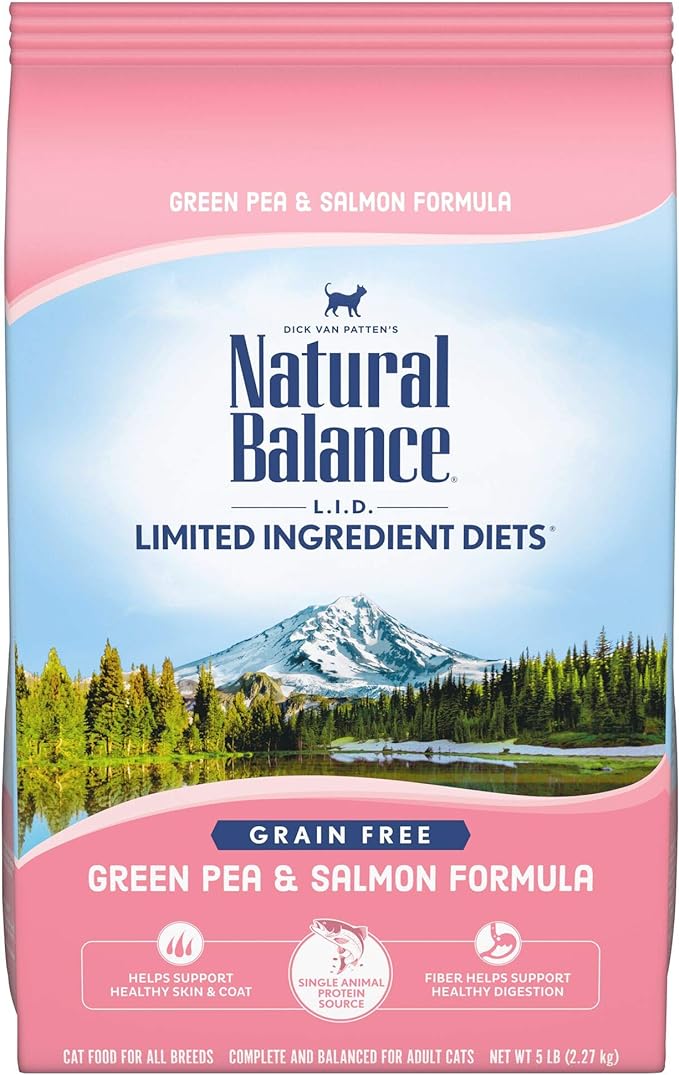 Natural Balance Limited Ingredient Diet Green Pea & Salmon | Grain-Free Dry Adult Cat Food | 5-lb. Bag