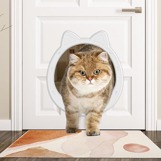 Large Cat Door Interior Door, No-Flap Cat Door for Interior Door, Pet Door for Cats, Easy DIY Setup, No Training, Up to 22 LBS, Easy to Install(Snow White)