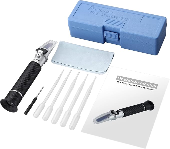AUTOUTLET Refractometer 3-in-1 Animal Clinical Refractometer with ATC Function Measuring Animal's Urine Specific Gravity and Serum Protein for Veterinary and Pet Owner
