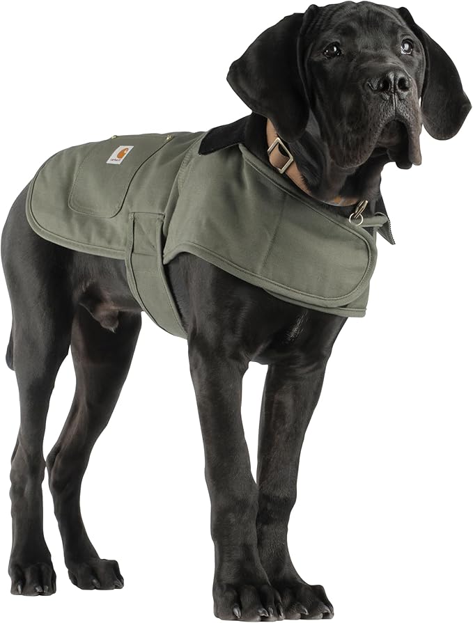 Carhartt Firm Duck Insulated Dog Chore Coat Army Green/Brass , Medium