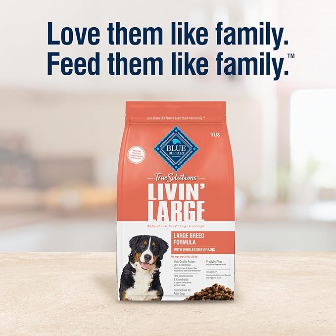 Blue Buffalo True Solutions Livin' Large Natural Dry Food for Adult Large Breed Dogs, Chicken, 11-lb. Bag