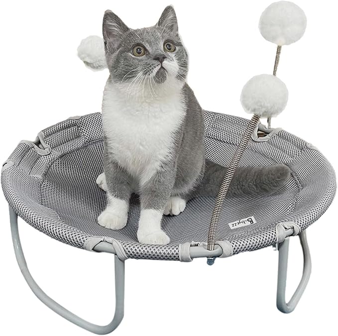 Cat Hammock Bed,Free-Standing Sleeping Dog/Pet Bed,Comfortable and Breathable Elevated Cat Bed,Detachable Portable Indoor/Outdoor Pet Bed,for Cats and Small Dogs(Grey)