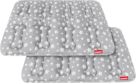 Dog Crate Mat 2 Pack, Dog Bed Mat with Cute Stars, Personalized Dog Crate Pad, Anti-Slip Bottom,(36" X 23"),Stars