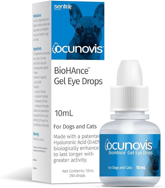 Sentrx Ocunovis Gel Eye Drops for Dogs & Cats, Eye Lube for Dogs Allergy Relief Lubricant, Dogs with Dry Eyes, Artificial Tears, 10 ml