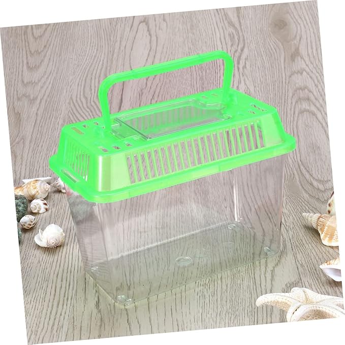 Plastic Turtle Fish Tank Pet Fish Tank Small Aquarium Plastic Goldfish Aquarium Habitat Acrylic Reptile cage reptisoil terrariums Handheld Aquarium Feeding Box Household