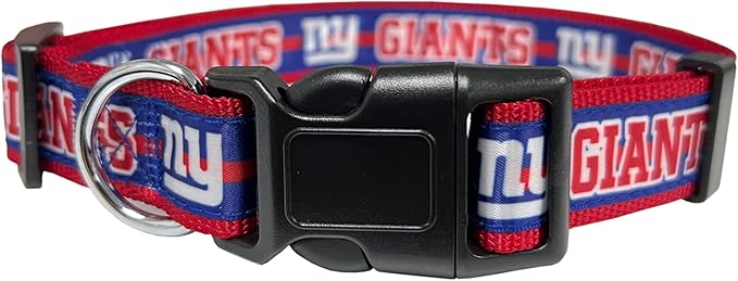 Pets First NFL New York Giants Licensed PET COLLAR, Medium - Heavy-Duty, Strong, and Durable Dog Collat. Available in 32 Football Teams