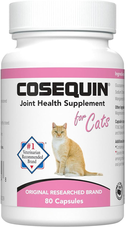 Nutramax Laboratories Cosequin Joint Health Supplement for Cats - With Glucosamine and Chondroitin, 2 Pack, 160 Total Capsules