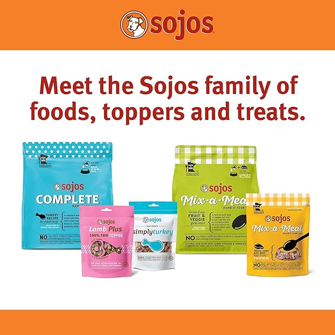 SOJOS 3 Pack of Beef Natural Freeze-Dried Raw Cat Treats, 1 Ounce Each