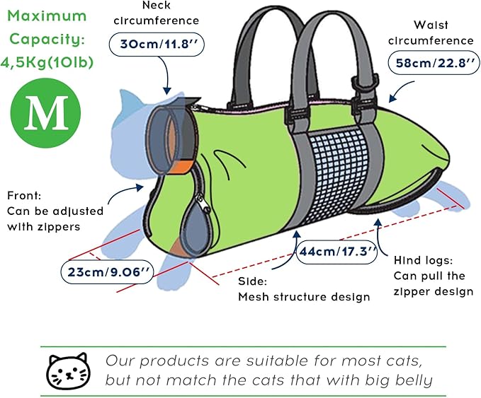 Cinf Cat Nail Clipping Cleaning Grooming Restraint Bag No Scratching Biting for Bathing Nail Trimming Injecting Examining