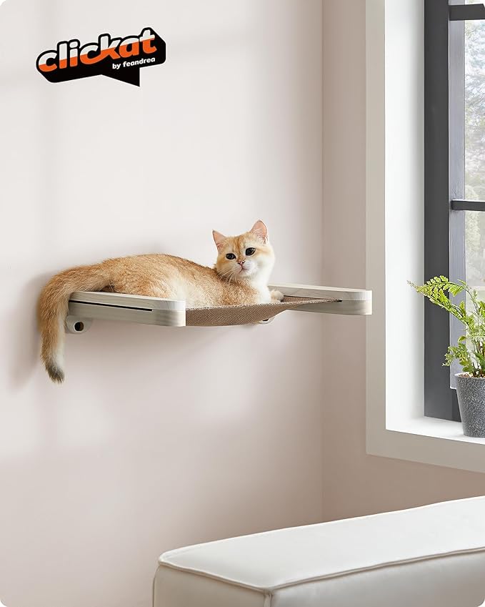 Feandrea Clickat Collection - No.001 Cat Hammock, Wall-Mounted Cat Bed, Space-Saving Cat Wall Perch, Extremely Quick Assembly, Unlimited Expandability, Replaceable Module and Fabric