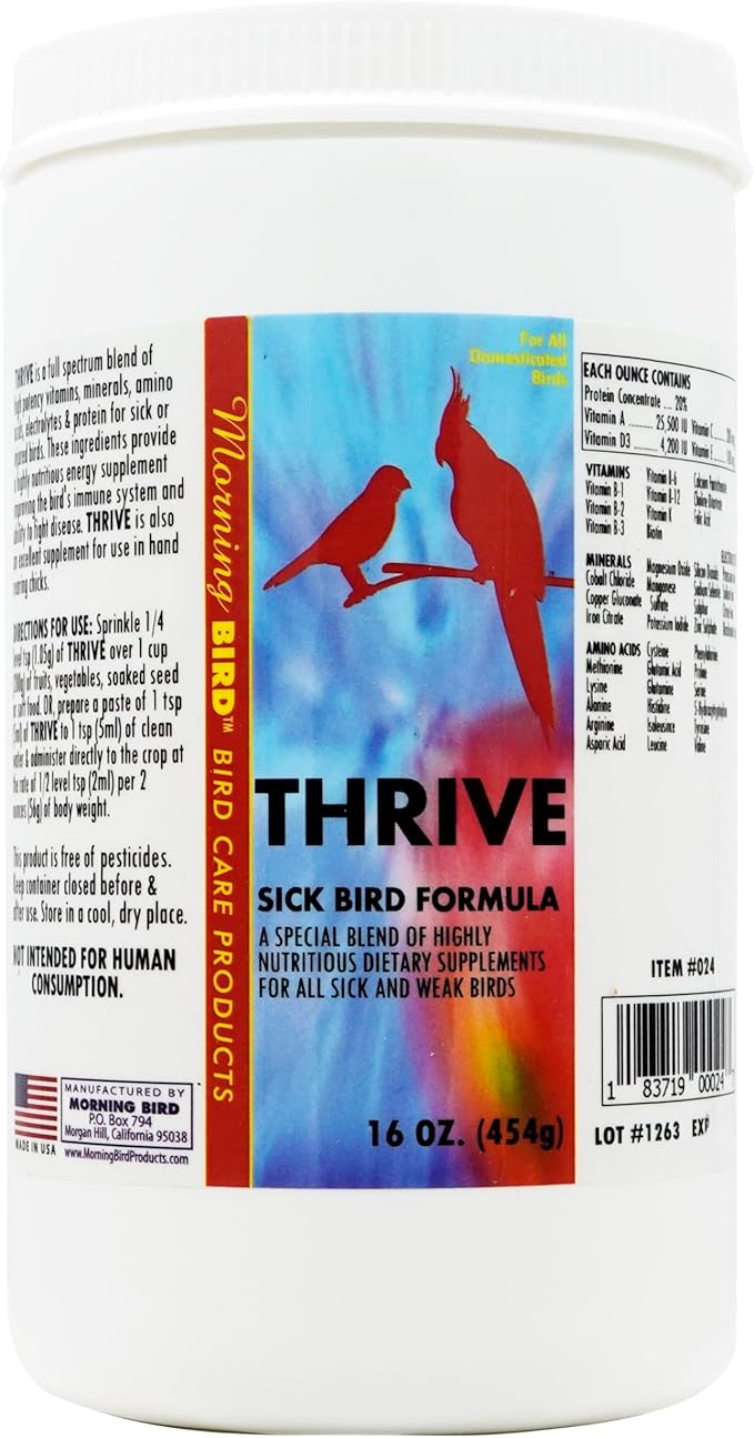 Morning Bird Thrive, Nutritious Energy Supplement with Minerals, Vitamins, Amino Acids, Electrolytes, and Protein, 1 lb