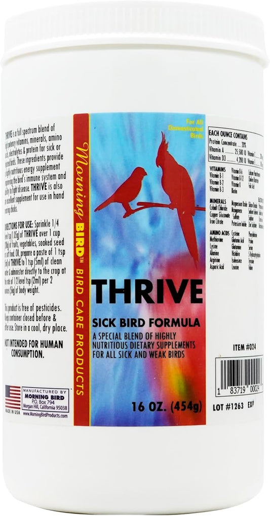Morning Bird Thrive, Nutritious Energy Supplement with Minerals, Vitamins, Amino Acids, Electrolytes, and Protein, 1 lb