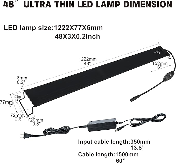 Aquarium Lights Fish Tank Light (Switch Version, 48-54'')