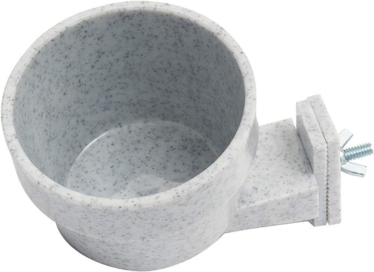 Lixit Quick Lock Removable Cage bowls for Rabbits, Birds, Dogs, Cats, Gunea pigs and Other Small Animals. (Granite, 10oz)