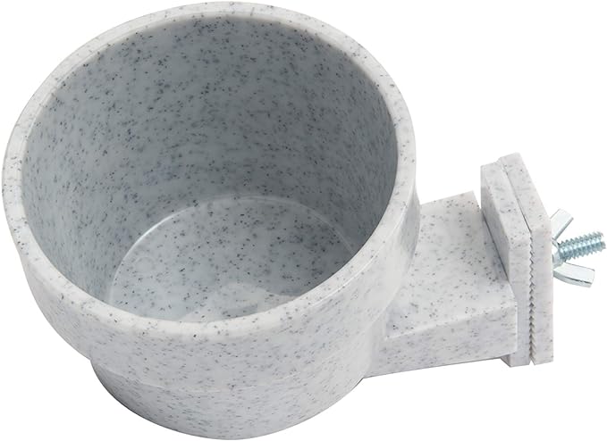 Lixit Quick Lock Removable Cage Bowls for Rabbits, Birds, Dogs, Cats, Gunea Pigs and Other Small Animals. (Granite, 10oz)