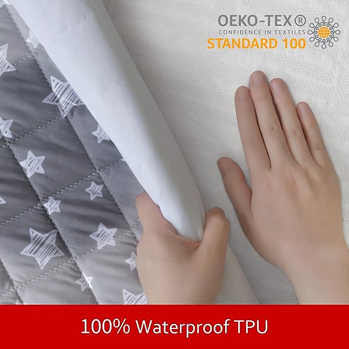 Dog Bed Covers Replacement Washable Pet Hair Easy to Remove, Waterproof Dog Bed Covers Noiseless Quilted, Pet Bed Cover Lovely Grey Star Print, Puppy Bed Cover 30x20 Inches, for Dog/ Cat, Cover Only