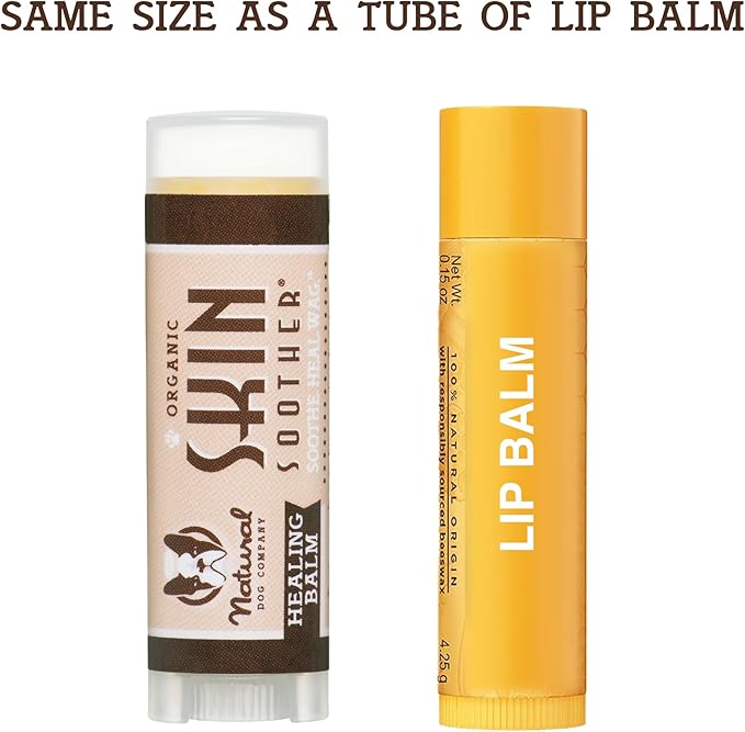 Natural Dog Company Skin Soother, Travel Stick, 0.15 oz., Allergy and Itch Relief for Dogs, Dog Moisturizer for Dry Skin, Dog Lotion, Ultimate Healing Balm, Dog Rash Cream