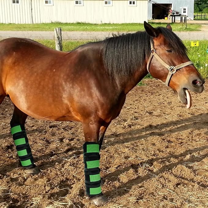 Ice Boot for Horses Ice Pack Wraps, Cooling Wraps for Horse Injuries, Reusable Horse Leg Ice Boot Cold Pack with Flexible Straps, Universal Size, 16.9" x 16.1" - 1 Pair