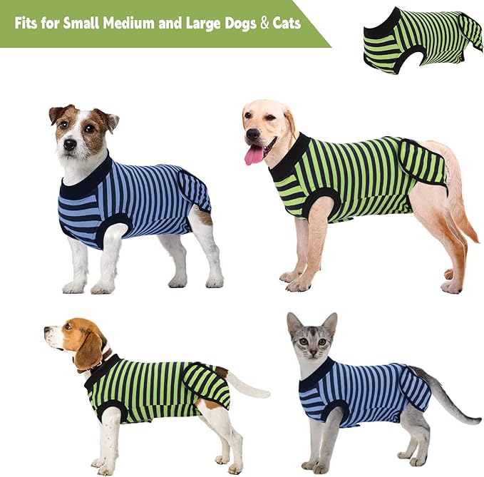 Dog Surgery Recovery Suit 2 Packs, Professional Pet Recovery Shirt Dog Abdominal Wounds Bandages for Male Female Pet Surgical Snugly Suit After Surgery Anti-Licking Dog Onesies XS