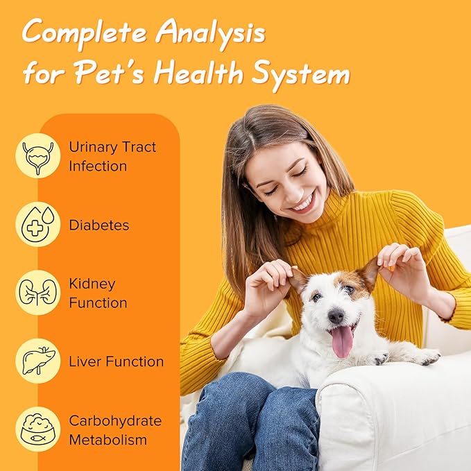 100-Count Easy@Home Urine Test Strips for Dog Cat, Fast Detect UTI Diabetes Bladder Infections, 10 Parameters Animal Urinalysis Testing Strips, Reliable Results in 2 Min